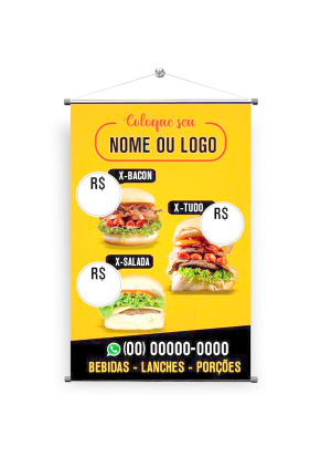 BANNERS COM ARTE E ENTREGA GRÁTIS lona 440g super resistente Você escolhe o tamanho Todo Colorido  madeira e cordinha 