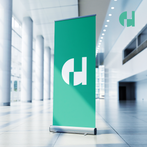 Banner Roll up - 80x200cm Lona + Maquininha com Bolsa 80x200cm Todo Colorido  Rollup 