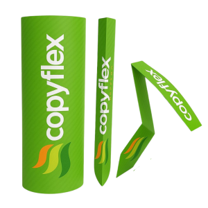 Totem Dobrável Elíptico 50x150cm PVC 200g 50x148cm 4x0 Sem verniz Corte/Vinco e Cola 
