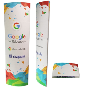 Totem Dobrável Elíptico 60x190cm Papel Duplex 315g - Impressão UV 60x190cm Colorido Sem verniz Corte/Vinco e Cola 